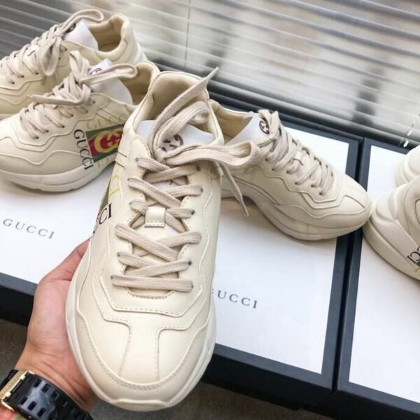 Gucci Gucci Box Logo Strawberries Unisex Dad SneakersSpring/Summer Collection Off White/Red Women Shoes - Image 7