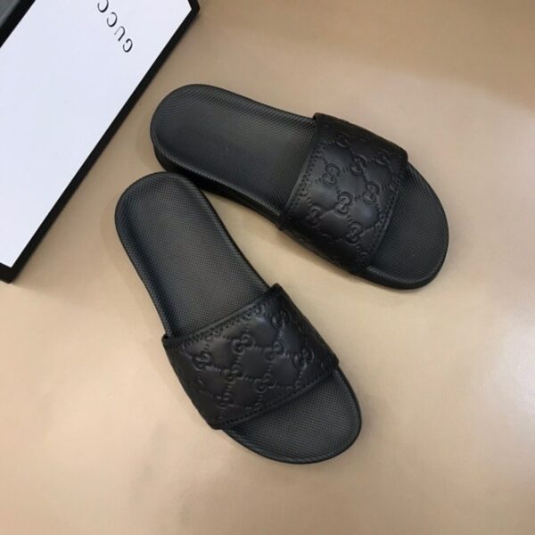 Gucci Guccissima Slide SandalsSpring/Summer Collection Black Women Shoes - Image 3