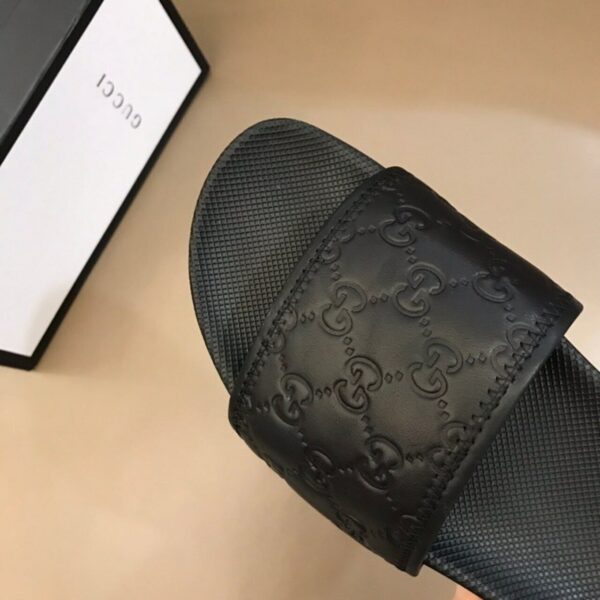 Gucci Guccissima Slide SandalsSpring/Summer Collection Black Women Shoes - Image 7