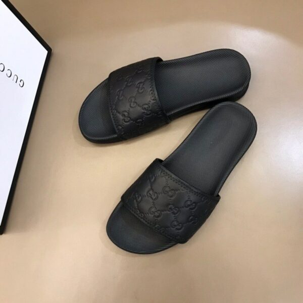 Gucci Guccissima Slide SandalsSpring/Summer Collection Black Women Shoes - Image 5