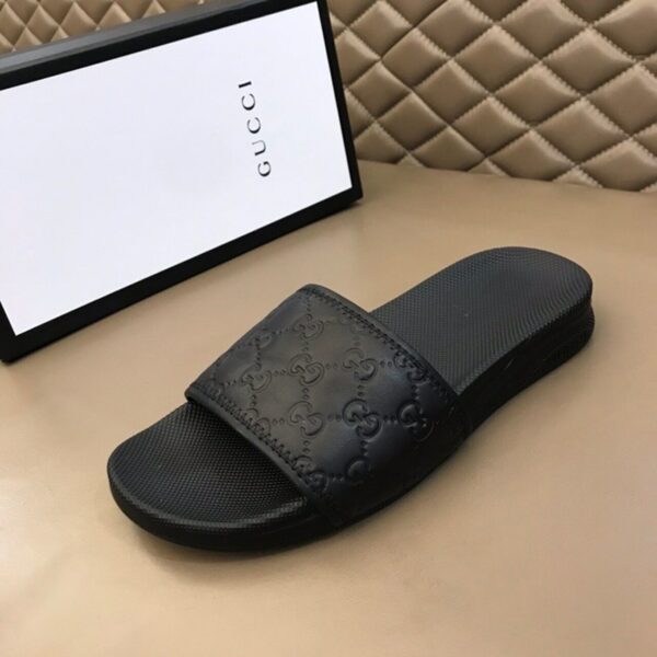 Gucci Guccissima Slide SandalsSpring/Summer Collection Black Women Shoes - Image 4