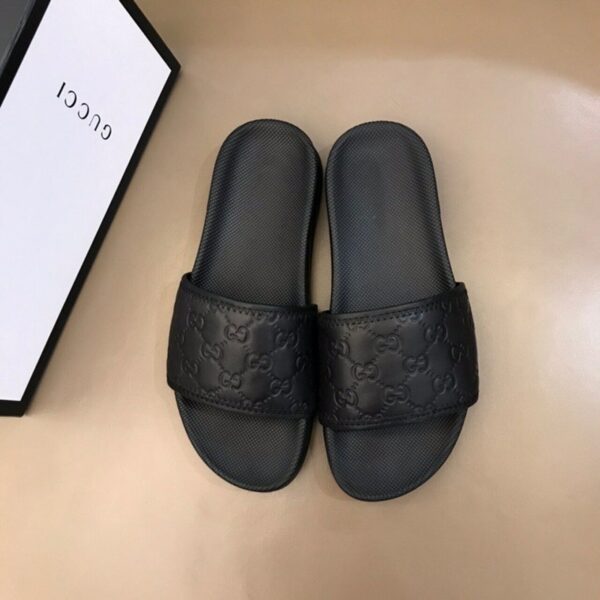 Gucci Guccissima Slide SandalsSpring/Summer Collection Black Women Shoes