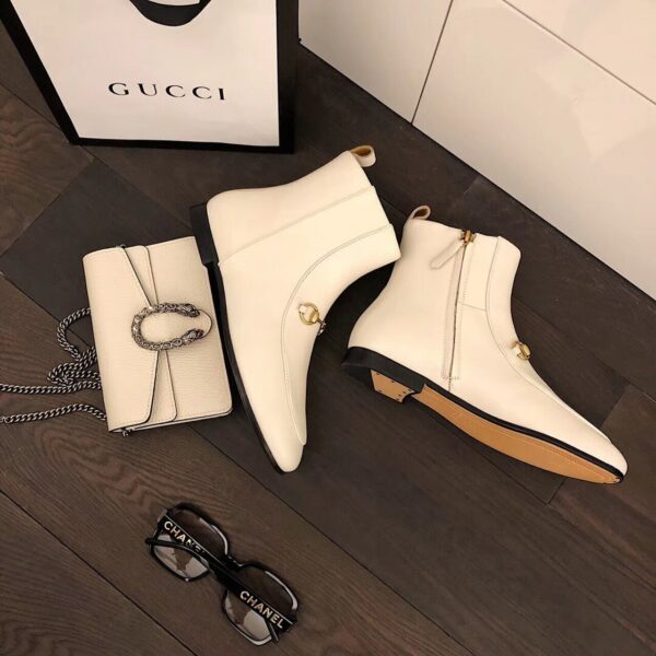 Gucci Jordaan Ankle BootsPre-Fall/Winter Collection White Women Shoes - Image 5