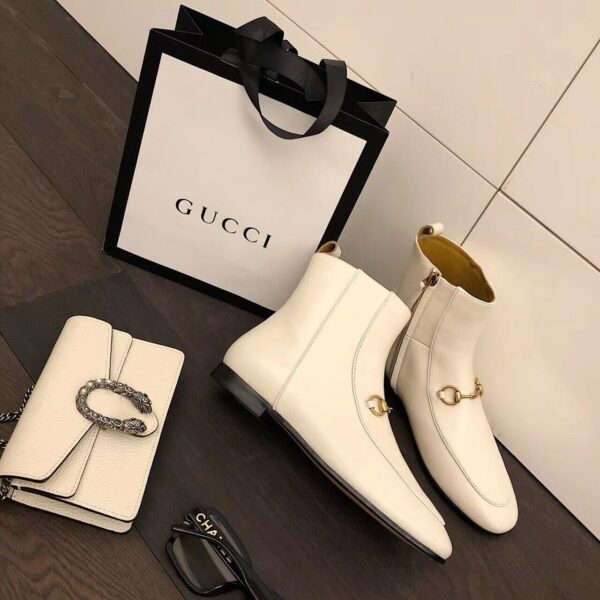 Gucci Jordaan Ankle BootsPre-Fall/Winter Collection White Women Shoes - Image 8