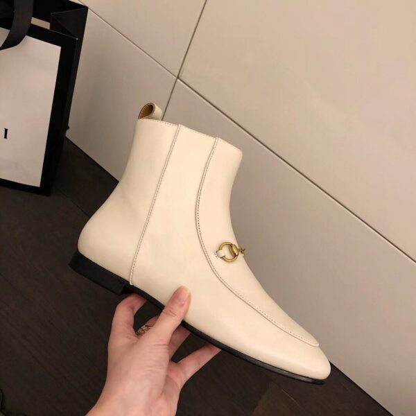 Gucci Jordaan Ankle BootsPre-Fall/Winter Collection White Women Shoes - Image 3