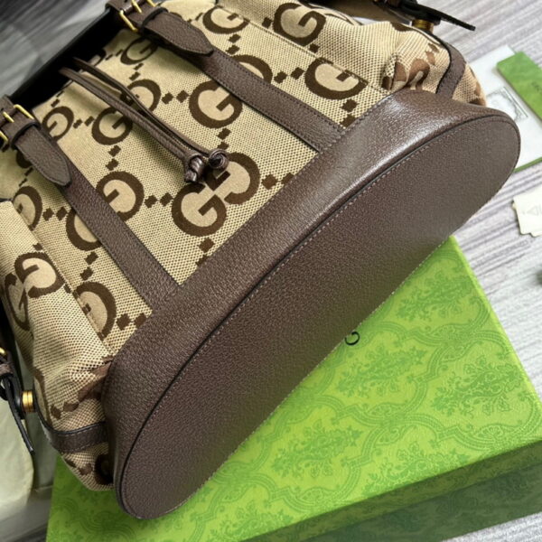 Gucci Jumbo GG Camel And Ebony Backpack 678829 - Image 6