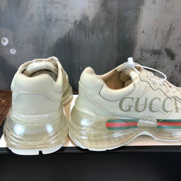 Gucci Logo Rhyton Dad Transparent Sole SneakersSpring/Summer Collection White Women Shoes - Image 3