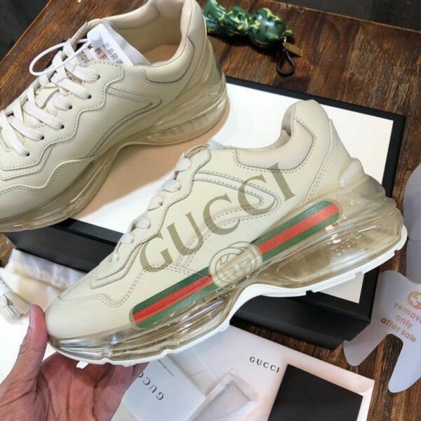 Gucci Logo Rhyton Dad Transparent Sole SneakersSpring/Summer Collection White Women Shoes - Image 2