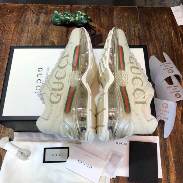 Gucci Logo Rhyton Dad Transparent Sole SneakersSpring/Summer Collection White Women Shoes - Image 9