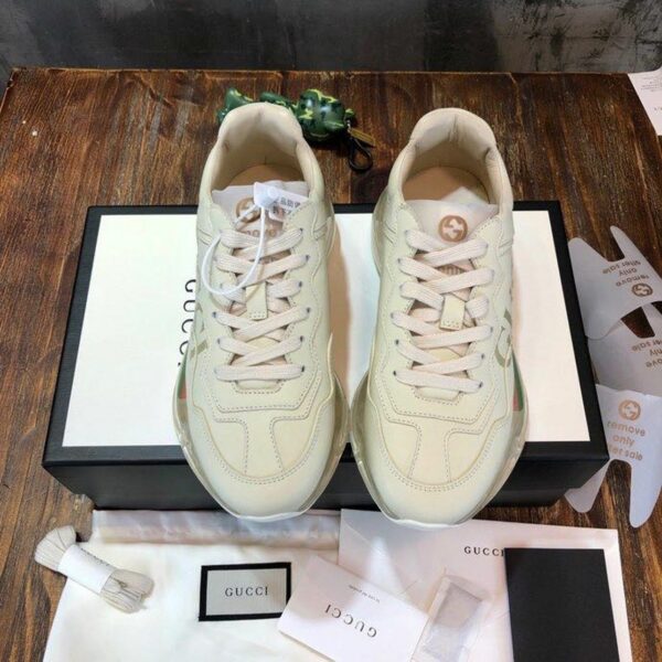 Gucci Logo Rhyton Dad Transparent Sole SneakersSpring/Summer Collection White Women Shoes - Image 6