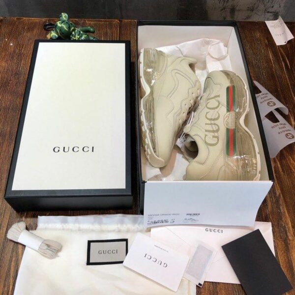 Gucci Logo Rhyton Dad Transparent Sole SneakersSpring/Summer Collection White Women Shoes - Image 7