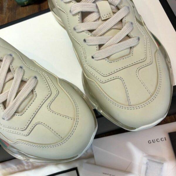 Gucci Logo Rhyton Dad Transparent Sole SneakersSpring/Summer Collection White Women Shoes - Image 4