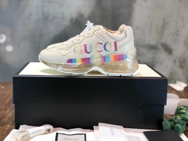Gucci Logo Rhyton Dad Transparent Sole SneakersWhite/Multi Women Shoes