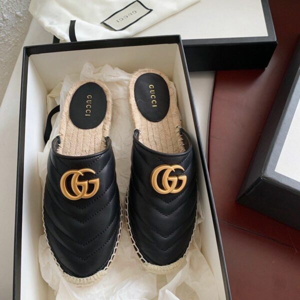 Gucci Marmont Espadrille SlippersSpring/Summer 2020 Collection, Black Women Shoes