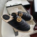 Gucci Marmont Espadrille SlippersSpring/Summer 2020 Collection, Black Women Shoes