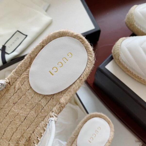 Gucci Marmont Espadrille SlippersSpring/Summer 2020 Collection, White Women Shoes - Image 8