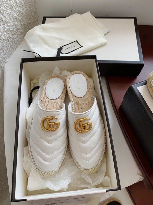 Gucci Marmont Espadrille SlippersSpring/Summer 2020 Collection, White Women Shoes
