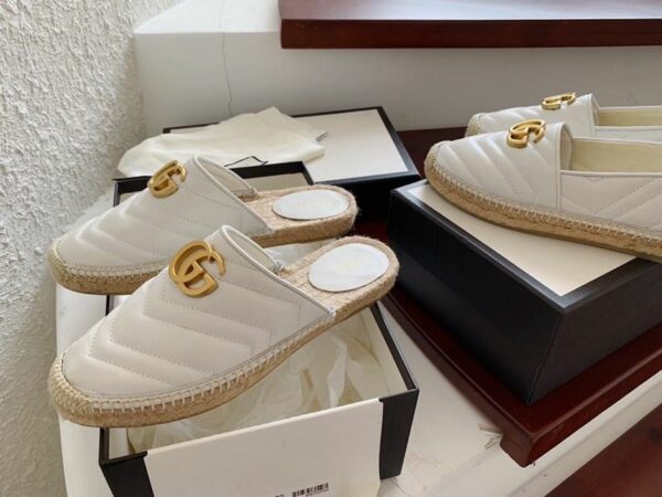 Gucci Marmont Espadrille SlippersSpring/Summer 2020 Collection, White Women Shoes - Image 5