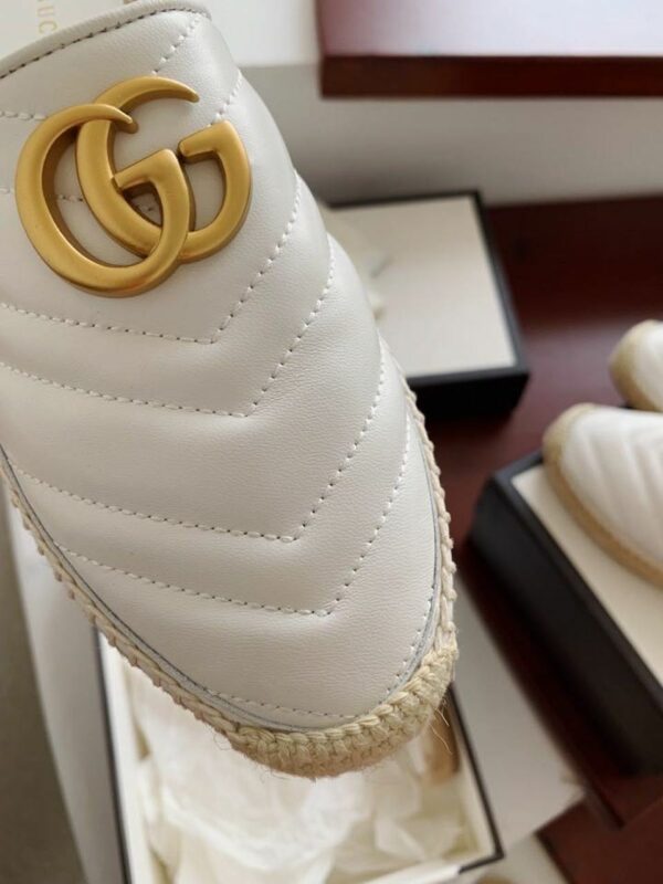 Gucci Marmont Espadrille SlippersSpring/Summer 2020 Collection, White Women Shoes - Image 2