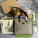 Gucci Medium Tote With Interlocking G Beige And Ebony GG Canvas 674148