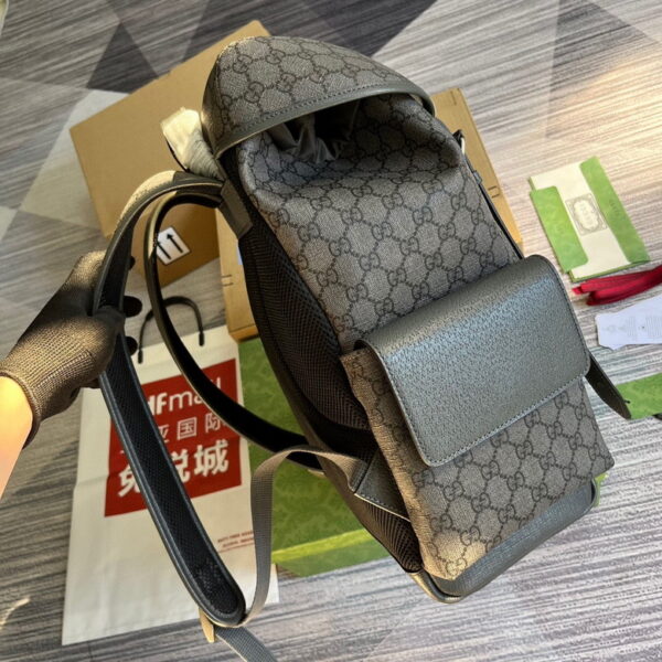 Gucci Ophidia GG Medium Grey And Black Backpack 598140 - Image 3