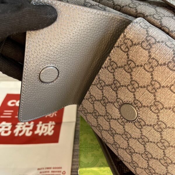Gucci Ophidia GG Medium Grey And Black Backpack 598140 - Image 7