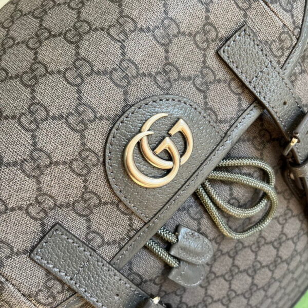 Gucci Ophidia GG Medium Grey And Black Backpack 598140 - Image 5