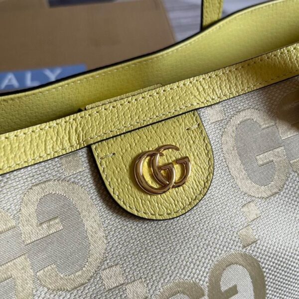 Gucci Ophidia Jumbo GG Canvas Medium Tote Beige And Yellow 631685 - Image 5