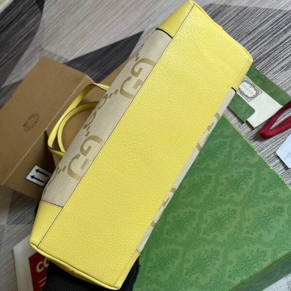 Gucci Ophidia Jumbo GG Canvas Medium Tote Beige And Yellow 631685 - Image 7