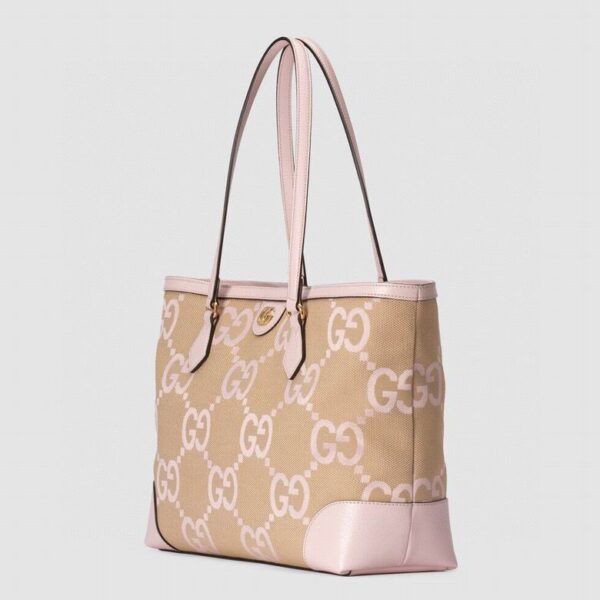 Gucci Ophidia Jumbo GG Canvas Medium Tote Camel And Light Pink 631685 - Image 2