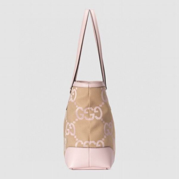 Gucci Ophidia Jumbo GG Canvas Medium Tote Camel And Light Pink 631685 - Image 6