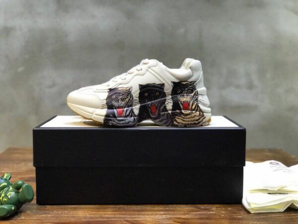 Gucci Panther Rhyton Dad Sneakers 619896Spring/Summer 2020 Collection, White Women Shoes