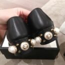 Gucci Pearl Embelished Peyton Mid-HeelsSpring/Summer Collection Black Women Shoes
