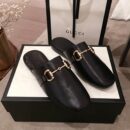 Gucci Pericle Horsebit SlippersSpring/Summer Collection Black Women Shoes