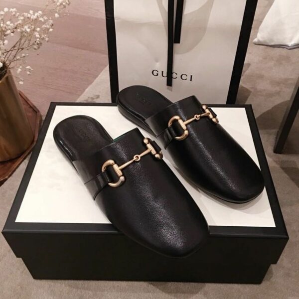 Gucci Pericle Horsebit SlippersSpring/Summer Collection Black Women Shoes - Image 2