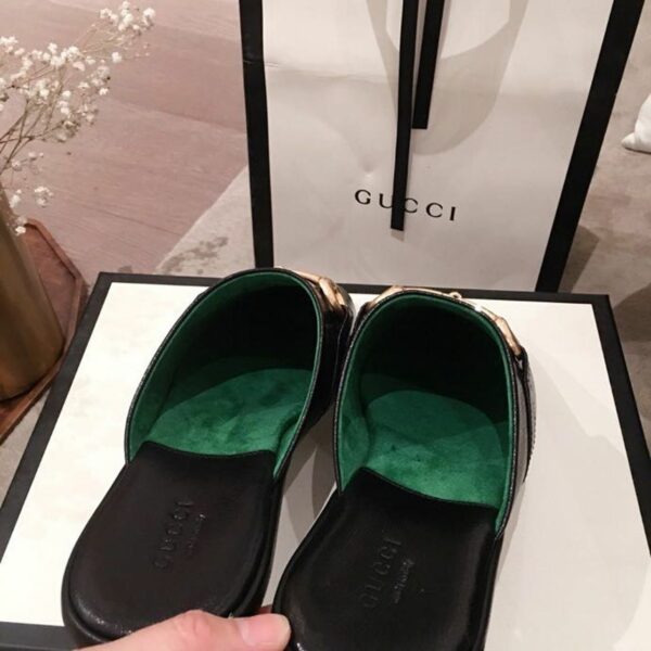 Gucci Pericle Horsebit SlippersSpring/Summer Collection Black Women Shoes - Image 3