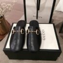 Gucci Pericle Horsebit SlippersSpring/Summer Collection Black Women Shoes