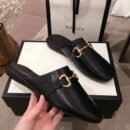 Gucci Pericle Horsebit SlippersSpring/Summer Collection Black Women Shoes
