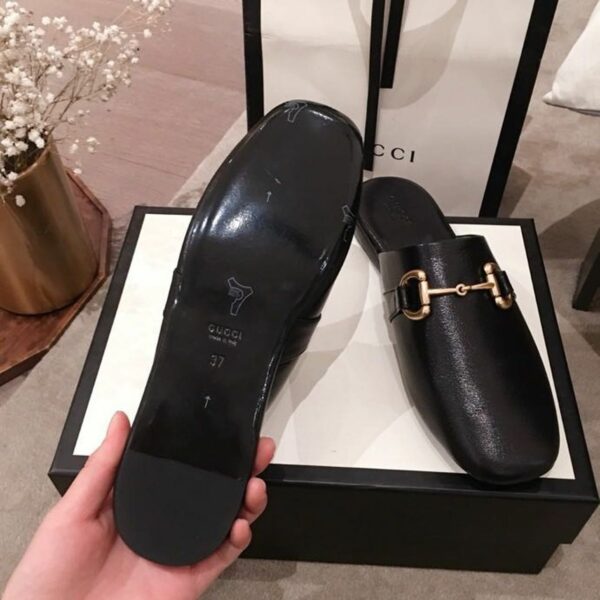 Gucci Pericle Horsebit SlippersSpring/Summer Collection Black Women Shoes - Image 6