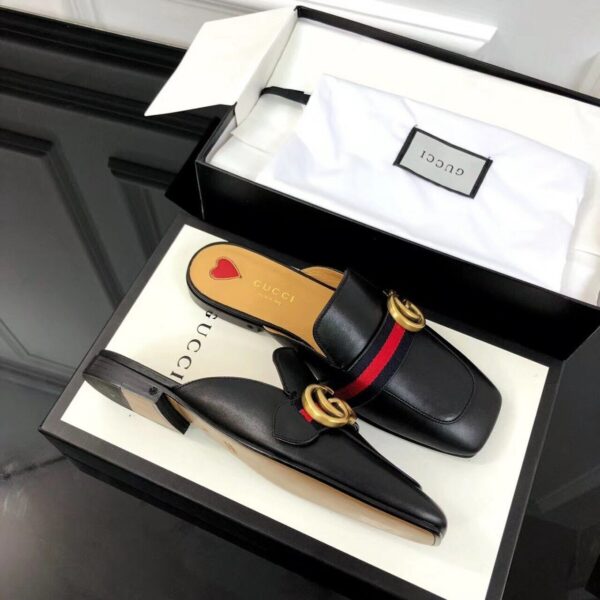Gucci Peyton SlippersFall/Winter Collection Black Women Shoes - Image 7