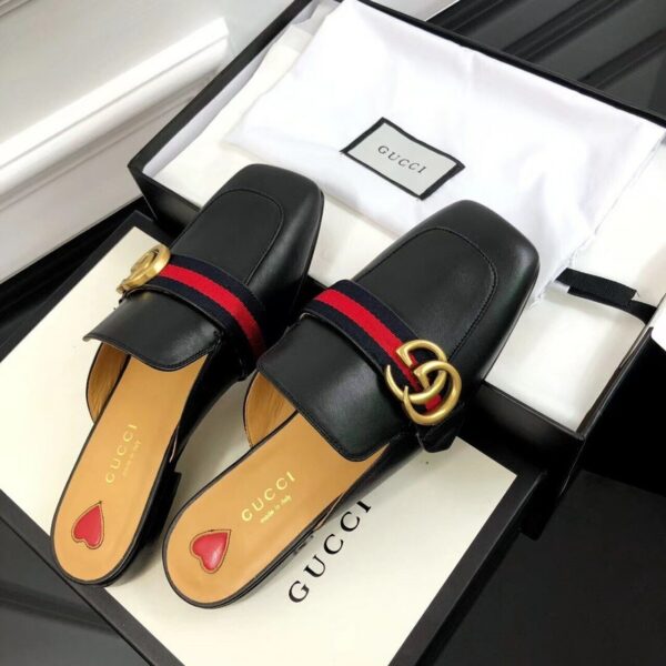 Gucci Peyton SlippersFall/Winter Collection Black Women Shoes - Image 8