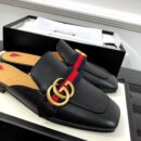 Gucci Peyton SlippersFall/Winter Collection Black Women Shoes