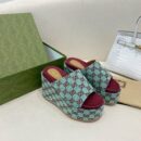 Gucci Platform Slide Sandal Blue Women Shoes