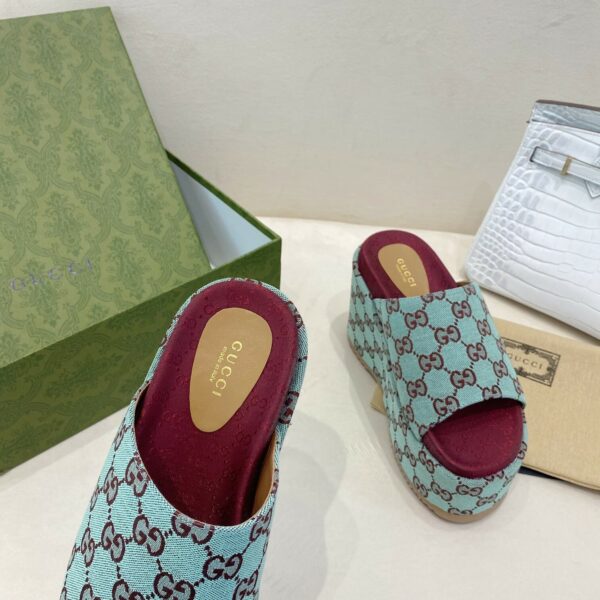 Gucci Platform Slide Sandal Blue Women Shoes - Image 8