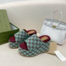 Gucci Platform Slide Sandal Blue Women Shoes