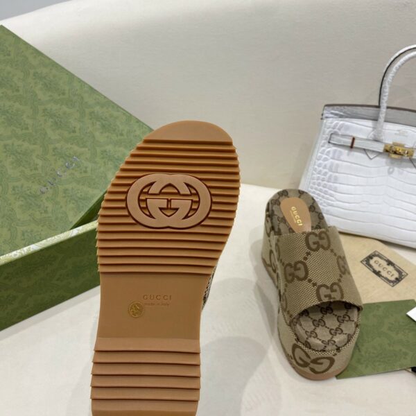 Gucci Platform Slide Sandal Brown Women Shoes - Image 8
