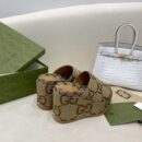 Gucci Platform Slide Sandal Brown Women Shoes