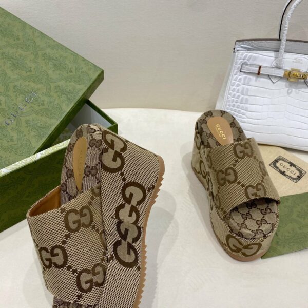 Gucci Platform Slide Sandal Brown Women Shoes - Image 7
