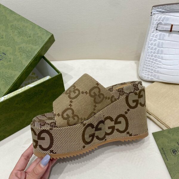 Gucci Platform Slide Sandal Brown Women Shoes - Image 6