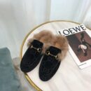 Gucci Princetown Velvet Fur Slipper Mules 448657Pre-Fall/Winter 2019 Collection, Black Women Shoes